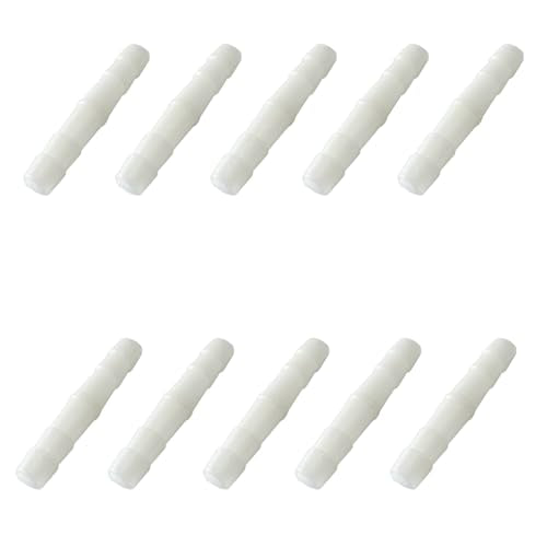 10PCS Plastic Hose Barb Fitting 5/16" x 5/16" Barbed Splicer Mender Joint Adapter Union Connectors for Aquarium Household Air Liquid Pipe Repair