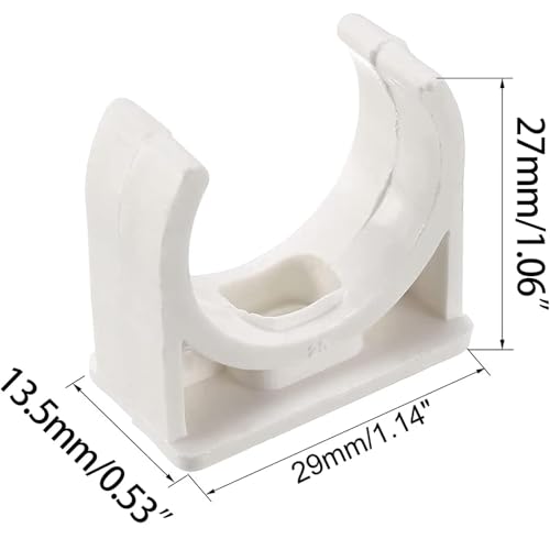 40 Pcs U-Shaped PVC Water Pipe Clamps, Clips Fit for 1" (25mm) Pipes, TV Trays Tubing Hanger Support Pex Tubing (White 25mm) - size: 25mm,40Pcs(White)