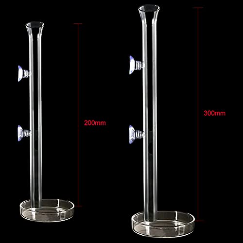 200MM Aquarium Shrimp Feeding Tube and Dish Tube Glass Fish Feeder Tube with Glass Bowl and Suction Cups for Fish Tank Aquarium Shrimp Fish Dish