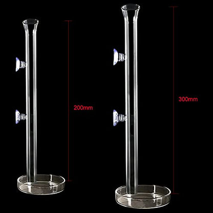 200MM Aquarium Shrimp Feeding Tube and Dish Tube Glass Fish Feeder Tube with Glass Bowl and Suction Cups for Fish Tank Aquarium Shrimp Fish Dish