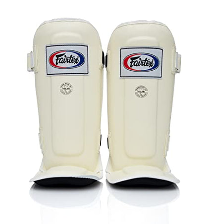 Fairtex SP3 Lightweight Shin Guards, Muay Thai MMA Avoid Shin Splints Gear - color: White, size: Medium