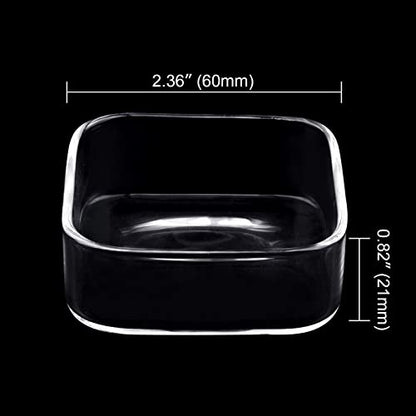 Aquarium Shrimp Feeder Dish Fish Tank Feeding Bowls Glass Square Clear Dish Tray Plate