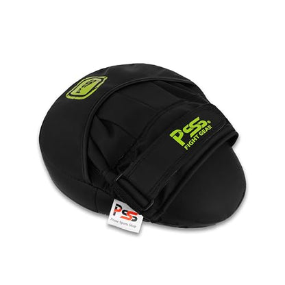 PSS Boxing Focus Pads - Hook & Jab Punch Mitts for MMA, Kickboxing, Karate, Muay Thai, and Taekwondo Training - Hand Target Strike Shield Punching Gloves Pad - color: Black/Grey
