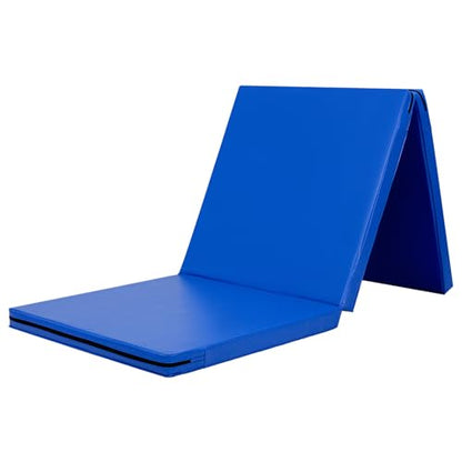KaRaDaStyle Gymnastics Mat Folding Stretch Mats 71"x24"x2" Exercise Muscle Training Children Play Horizontal Bar Mat Yoga Sports Soundproof Home Use - color: Blue