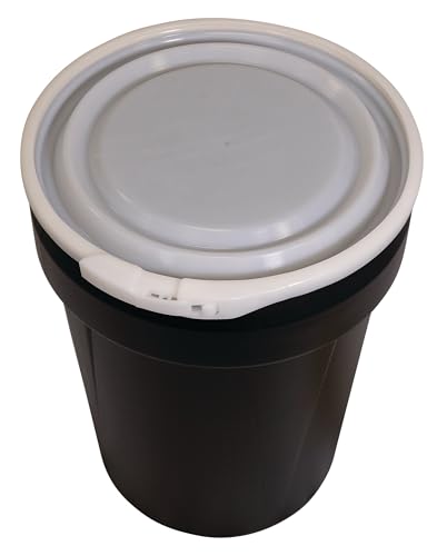 Eagle 30 Gallon Plastic Drum with Lid, Plastic Lever-Lock, 28.5"x21.1", Open Head Lab Pack Drum Made of Durable, Lightweight HDPE, Withstands Weather and Chemicals, Made in USA, Black, 1601BLK