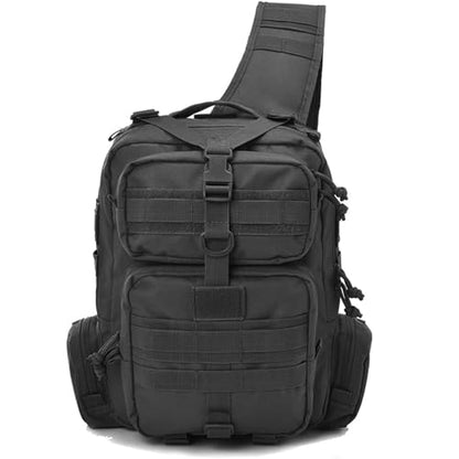 REEBOW GEAR Tactical Sling Bag Single Shoulder Every Day Carry Backpack - color: Black
