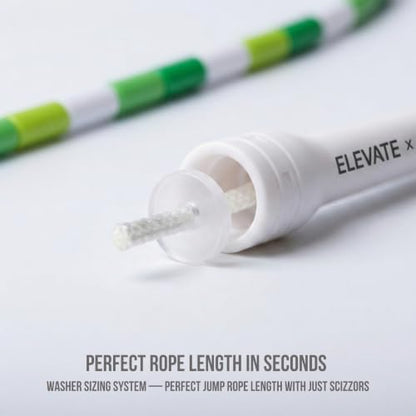 Elevate Rope Beaded Jump Rope, 1 in Beads, 10 ft Adjustable, Segmented - color: Jade