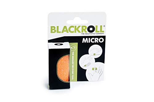 BLACKROLL - Micro Foam Roller, Small Deep Tissue Massage Tool for Feet, Hands, and Arms, Use for Travel, Exercise and Muscle Recovery and Plantar Fasciitis Relief, 6cm (2.3") x 3cm (1.2") - color: Orange