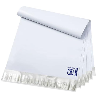 POLYSELLS 2000 pcs 10x13 Inches White x Silver Poly Mailers Shipping Envelopes, Strong Adhesive Sealing, Waterproof, and Tear-resistant Postal Mailing Bags for Clothing, Books, and Accessories - size: 10"x13" 2000 PCS