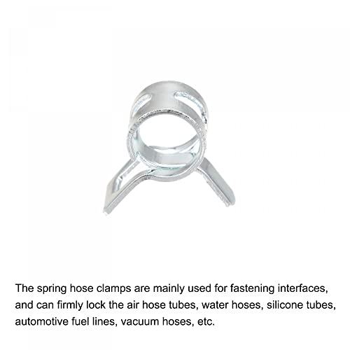 uxcell 50pcs 4mm Spring Band Type Action Fuel/Silicone Vacuum Hose Pipe Clamp Low Pressure Air Clip Clamp, Zinc Plated