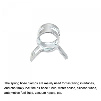 uxcell 50pcs 4mm Spring Band Type Action Fuel/Silicone Vacuum Hose Pipe Clamp Low Pressure Air Clip Clamp, Zinc Plated