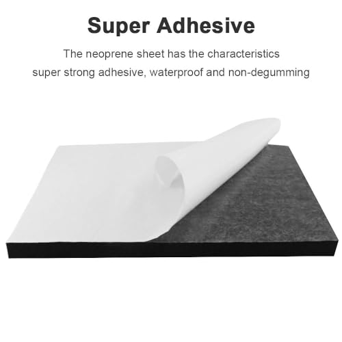 4 Pcs Adhesive Foam Padding, 4/5" Thick X 12''x 8'' Closed Cell Foam Sheets, Self Stick Neoprene Rubber, Anti Vibration Pads, Cushion Padding, Black