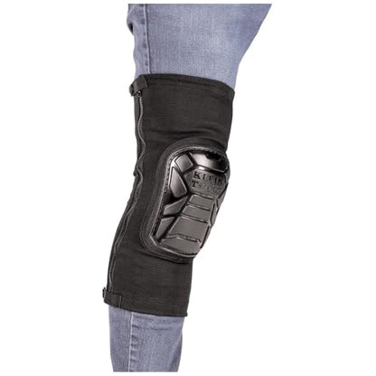 Klein Tools 60628 Tough-Flex Knee Sleeves for Work, Construction, Low-Profile Sleeve with Zipper, Gel-Like Foam, Black, S/M - size: S/M