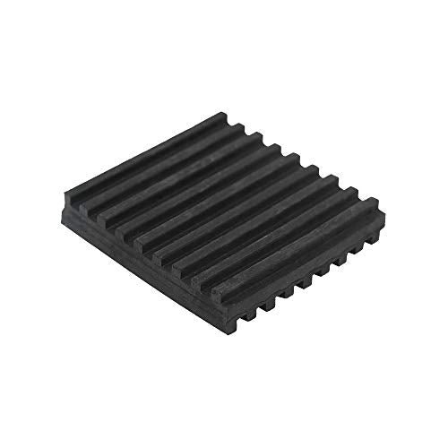 18312 Rubber Anti-Vibration Isolation Pads, Solid Ribbed Design, Heavy Duty All Rubber Pad, Black, Quantity 8 (2"x2"x3/8") - size: 2"x2"x3/8"
