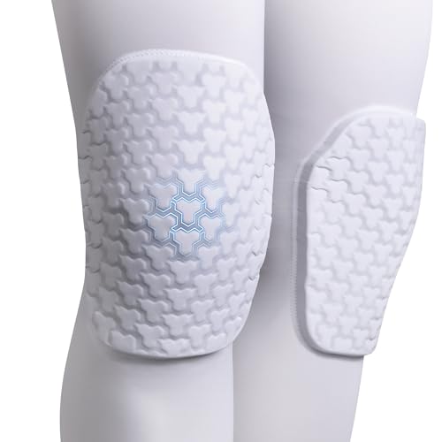 Basketball Long Knee Pads Compression Leg Sleeves Protector - color: White, size: Small