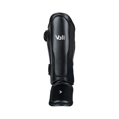 Lancer Leather Shin Guards Instep for Muay Thai - color: Black, size: Medium