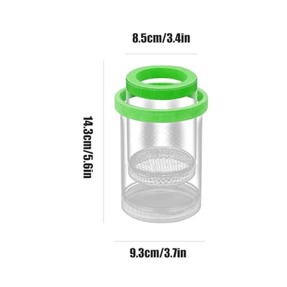 Fish Breeder Box - Clear Acrylic, Strong Suction Cups, V-Grate, Safe Fry Hatching Tank Guppy, Protects Fish, Betta Shrimp Isolation Space, Aquatic Separator Nursery | for Aquarium - color: Green