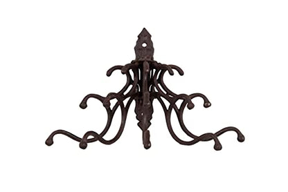 Creative Co-Op Antique Cast Iron Wall Hooks in Rust Finish - color: Rust