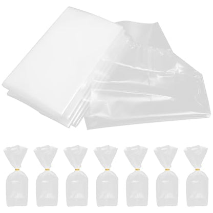 50 Pcs Ornamental Fish Shipping Bags with Flat Bottom, Leak-proof Live Fish Packing Pouches 20x35x12cm for Aquarium Transport and Shrimp Seedling Packaging, Includes Rubber Bands