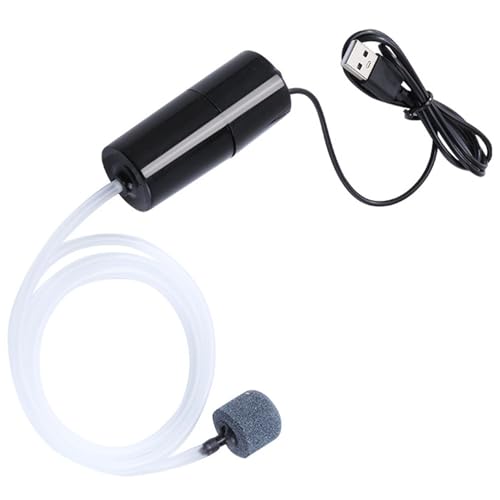 5V Water Pump | Mute Aquarium Pump with Uniform Air Bubble - 5V USB Water Small Oxygenator for Small Fish Farming Fish Tank - color: Black