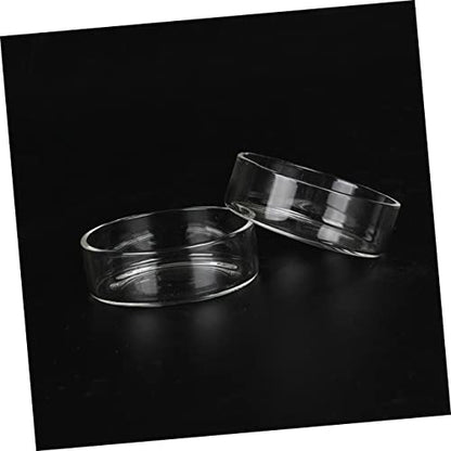 Kisangel 3pcs Round Glass Shrimp Feeding Dish Crystal Shrimp Food Basin for Aquarium Durable Feeder Bowl for Fish and Reptiles Tank Ornament and Supplies - size: Size 1