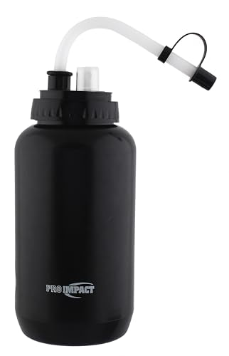 Squeezable Water Bottle with Bendable Long Straw and Spray cap - LDPE BPA Free Plastic - Hydration for Baseball Hockey Gym MMA Yoga Boxing Cycling Softball Football Lacrosse (35.5 Oz.) - color: Black