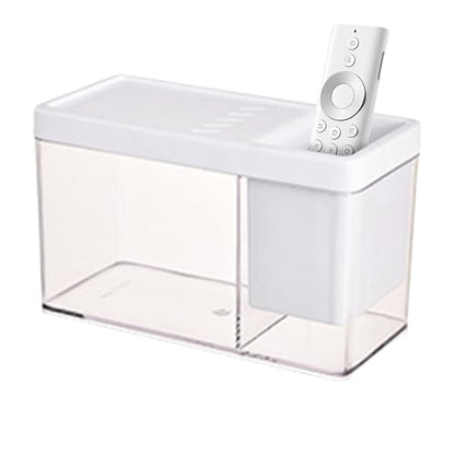Mini Aquarium Fish Tank | Compact Transparent Fish Holder, Practical Decorative Container, Rounded Edge ABS Cover | Ideal for Betta Shrimp Snails, Easy Maintenance Setup | Dorm Office Home