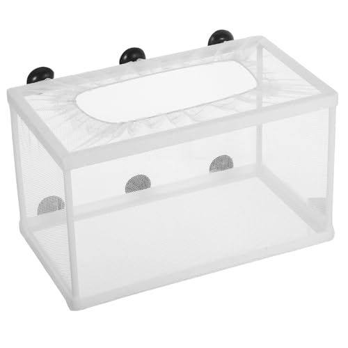 Mikikit Fish Net Hatchery Incubator with Suction Cups for Aquarium Polyester Mesh Breeder Box for Fish Separation and Quarantine Suitable for Protecting and Isolating Fry and Aggressive