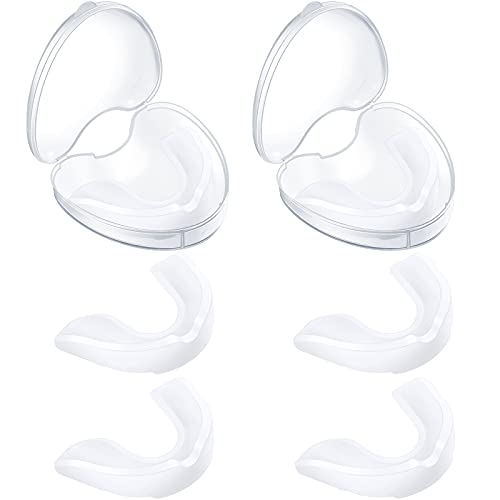 BBTO 6 Pack Kids Youth Mouth Guard for Football Sports, Boys Girls Mouthguard with Case, Soft Mouth Guard for Hockey Boxing Basketball, Ages 4+ - color: White