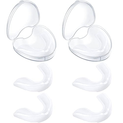 BBTO 6 Pack Kids Youth Mouth Guard for Football Sports, Boys Girls Mouthguard with Case, Soft Mouth Guard for Hockey Boxing Basketball, Ages 4+ - color: White