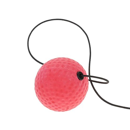Boxing Reflex Ball, Bouncy Boxing Head Ball, Rubber Reflex Training Balls with Adjustable Black Headband for Speed and Hand Eye Coordination Training, Red Balls, 90g