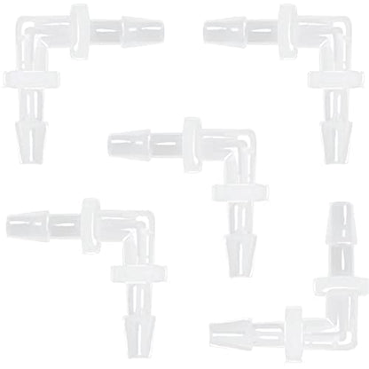 1/8" Hose Barb 90 Degree Elbow L Fitting, Equal Barbed Joint Splicer Mender Adapter Union Adapter for Boat Aquarium Fuel Gas Liquid Air (Pack of 5) - size: 1/8 Inch