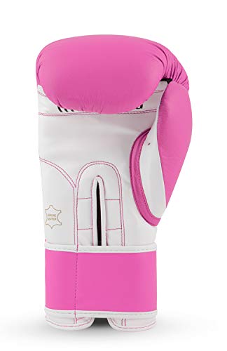 TITLE Boxing Pro Style Leather Training Gloves 3.0 - Boxing Gloves, Boxing Training Gloves, MMA Gloves, Oz Training Gloves, Kickboxing Gloves, Punching Bag Gloves, Sparring Gloves - color: Hot Pink/White, size: 10 oz