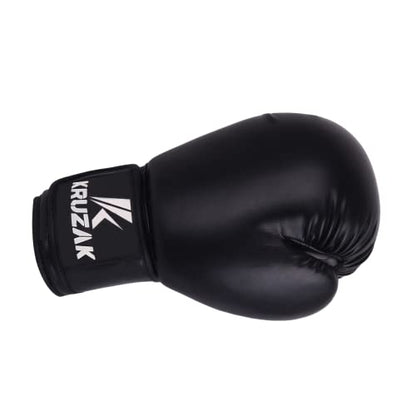 Kruzak Plain Boxing Gloves for Sparring, Kickboxing, Muay Thai, Martial Arts & MMA Fighting - Men & Women Punch Bag Mitts Training and Focus Pads Punching - color: Black, size: 10 oz
