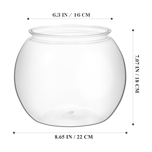 VOSAREA Mini Plastic Fish Bowl 3 Gallon Decorative Small Bubble Bowl, Unbreakable Aquarium Fish Tank for Party Centerpiece Decorations