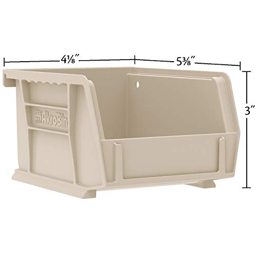Akro-Mils 30210 AkroBins Plastic Storage Bins, Space-Saving Stackable Bins for Garage, Pantry, Craft Organization, 5" x 4" x 3", Blue, 6-Pack