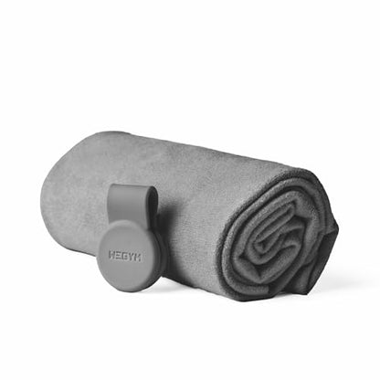 WeGym Suede Performance Towel with Magnetic Clip, Slate - color: Slate