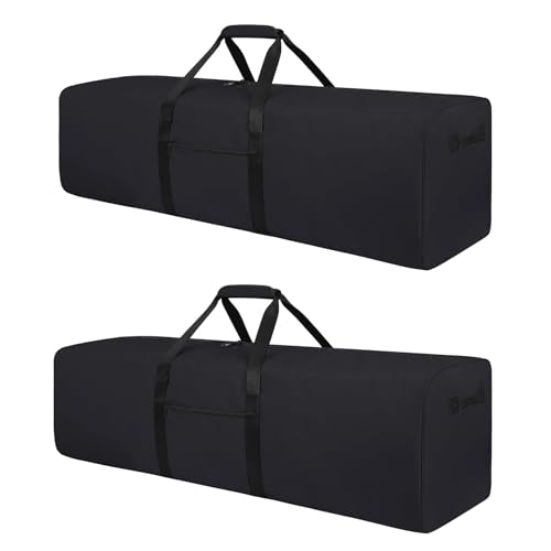 Urbanstand 48 inch Foldable Duffel Lock Zipper Travel Camp, Black 2Pack - color: Black, size: 48 Inch