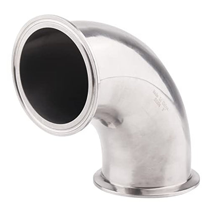DERNORD Sanitary Ferrule Elbow 90 Degree Pipe Fitting with 2 Piece Silicone Gasket SS304 Tri Clamp (3" Tube OD) - size: 3" Tube OD, style: Pack of 1