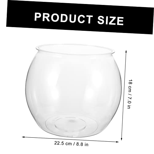 Transparent Fish Tank 7.87X7.87X6.69In Plastic Fish Bowl for Small Pets Goldfish Turtle Desktop Aquarium Micro Landscape Container Decorative Tank