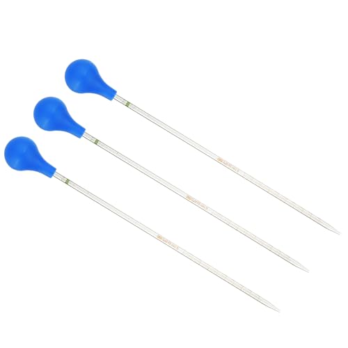 PATIKIL Graduated Dropper Pipettes Kit, 3pcs 0.1ml Borosilicate Glass Pipette with Rubber Cap for Transfer Liquid for Lab, Chemistry, Clear - size: 0.1ml