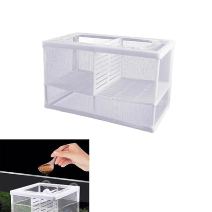 2PCS Protective Aquariums Breeding Cage Netting Nursery Tanks with Suction Cup for Fry Rearing and Secure Observation Fish Breeding Box with Suction Cup