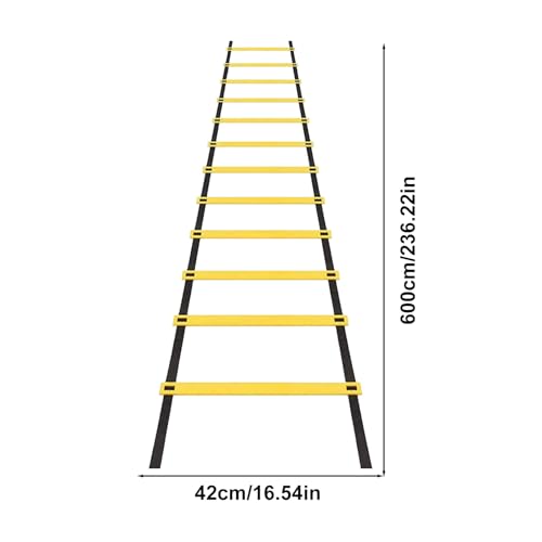 Footwork Ladder Portable 12 Rung Speed Training Equipment | 19.6ft Workout Ladder with Carry Bag for Football Basketball Baseball Tennis Volleyball Boxing Gym Outdoor Workout Fitness