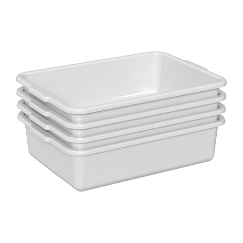 13 L Light Gray Bus Tubs, Commercial Bus Tub Tote Dishwashing Basin, 4 Packs - size: 13 L