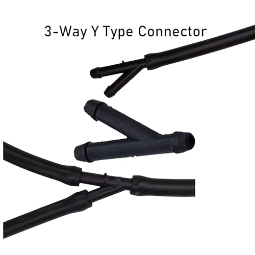 24Pcs Windshield Washer Hose Connector Kit 3-way(T-type) 3-way(Y-type)2-way (I-type) fit for Most Car Windshield Washer Tubing