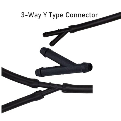 24Pcs Windshield Washer Hose Connector Kit 3-way(T-type) 3-way(Y-type)2-way (I-type) fit for Most Car Windshield Washer Tubing