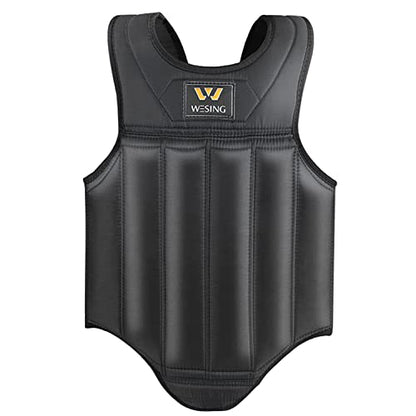 Wesing Martial Arts Muay Thai Boxing Chest Protector MMA Sanda Chest Guard - size: Small, style: Black