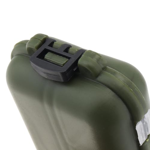 Small Fishing Box Portable Case, 16 Compartments Mini Storage Box Containers, Hooks Lure Baits Grid Box Fishing Box Fishing Accessories Box, Green