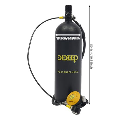 4L Scuba Tank Kit 3000PSI with Yoke to 8mm Inflation Adapter, 6061 Aviation Aluminum Portable Diving Tank Equipment with Backpack & Diving Mask for Underwater Recreation Snorkeling Backup