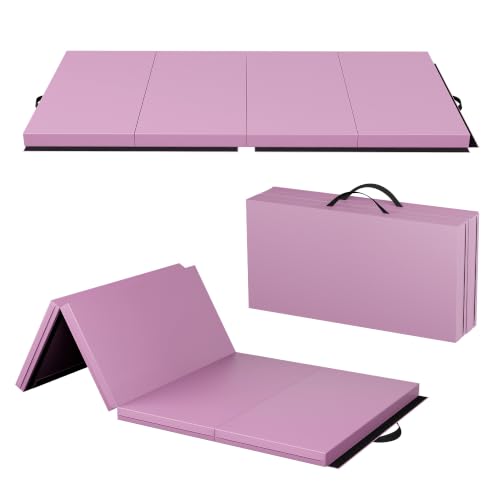 Polar Aurora 3'x6'x2 Thick Folding Gymnastics Exercise Mat Aerobics Stretching Yoga Mats - color: Pink